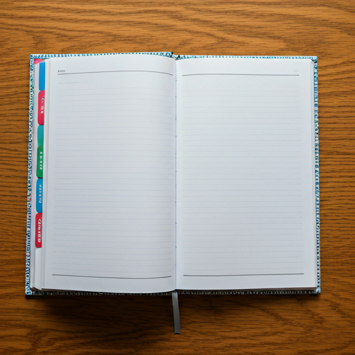 Otwarty notes z zakładkami — ilustracja słownika pojęć komitetu rodzicielskiego